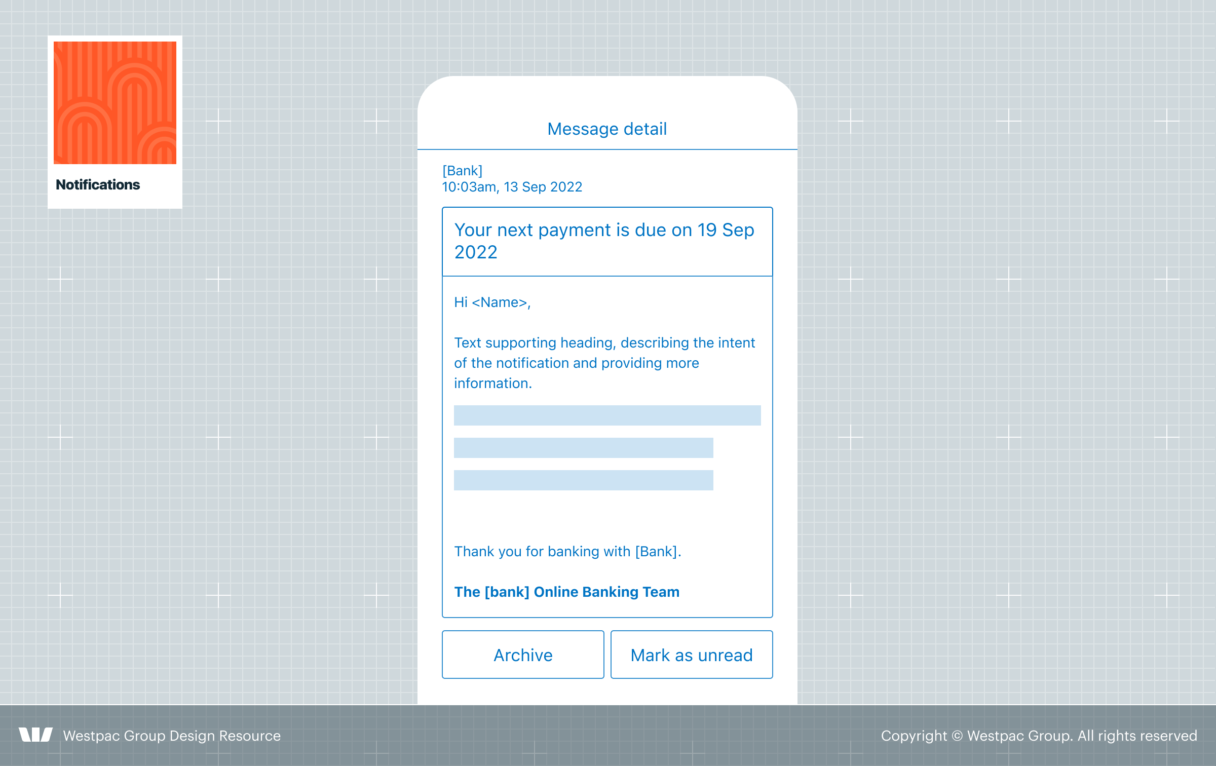 Stylised illustration of a secure message screen on mobile.