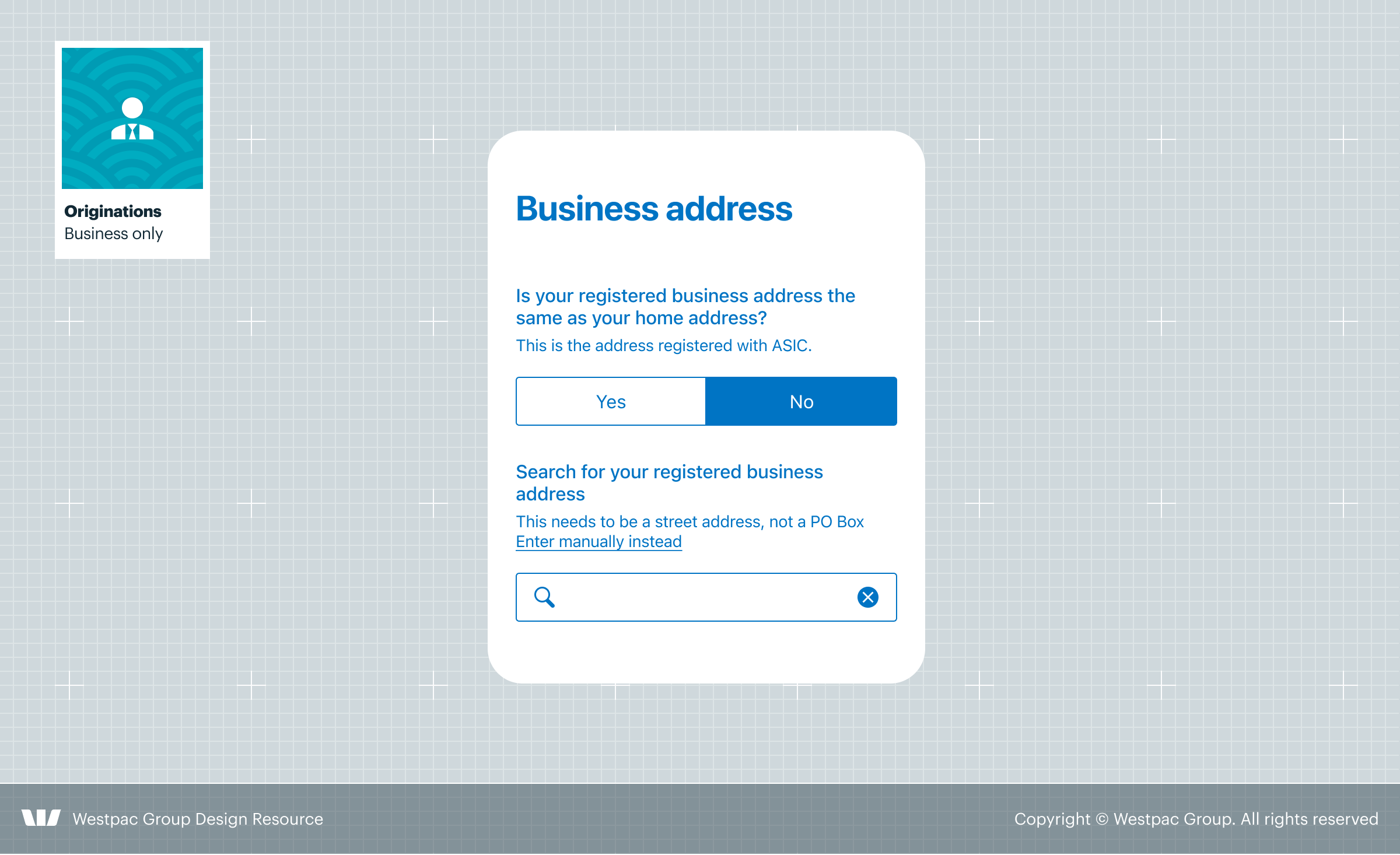 Stylised illustration of the business address pattern