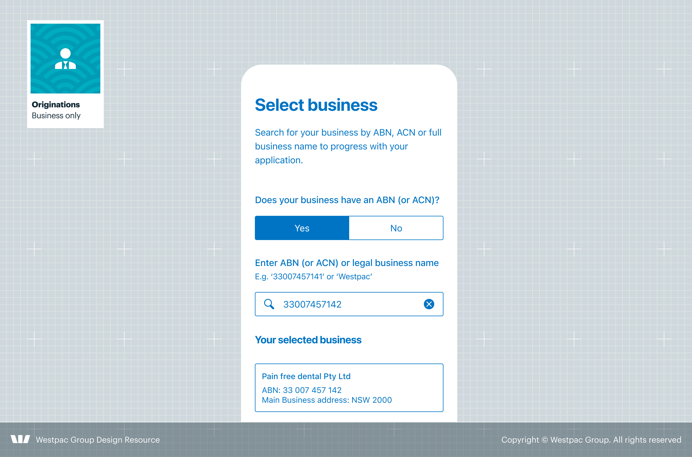 Stylised illustration of the select business pattern.