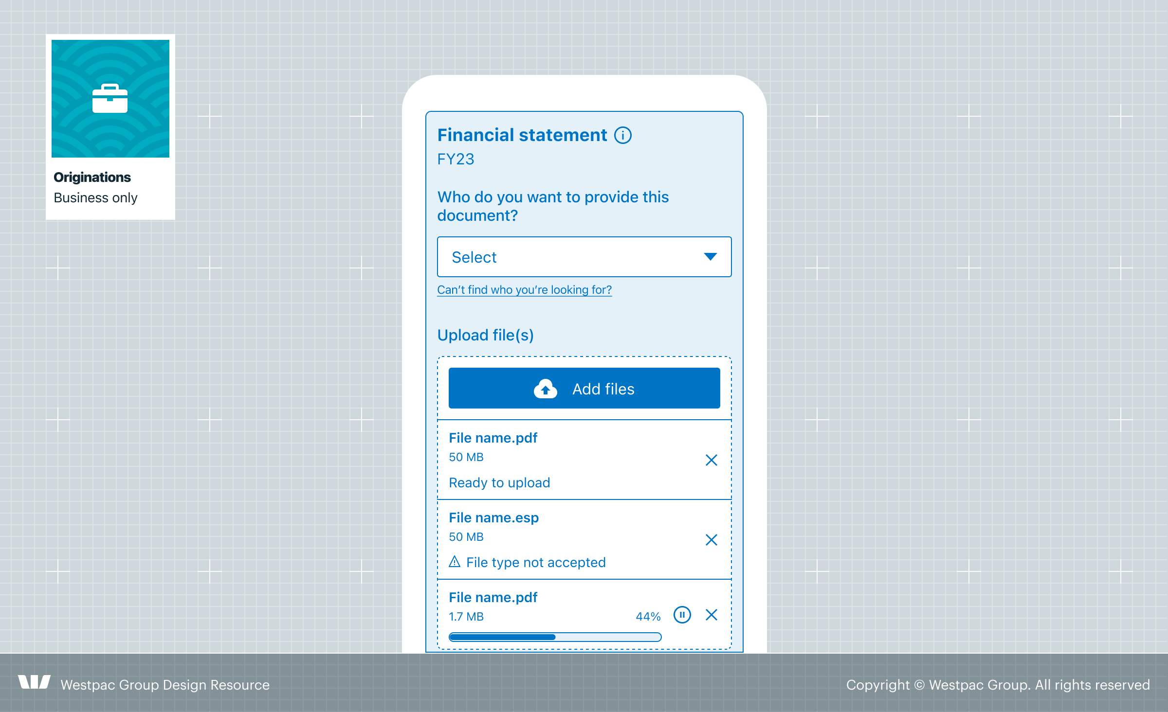 Stylised illustration of the file upload pattern.