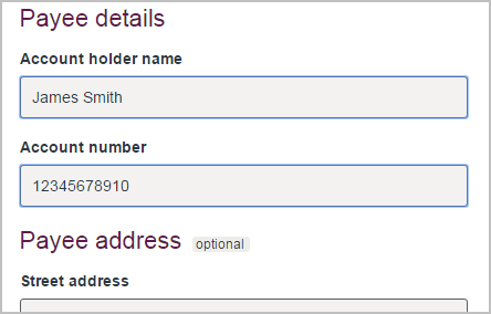 Payee Account Number.