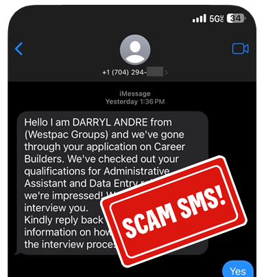 Image of SMS scam